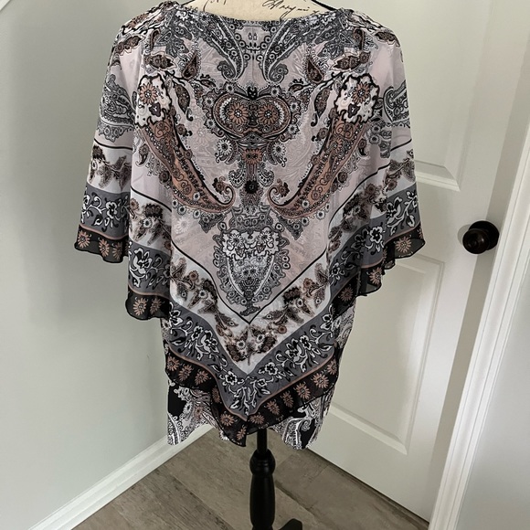 CATO Beautiful Sheer, Embellished, Boho Poncho w Matching Tank, Size14/16W, NWOT - Picture 5 of 8